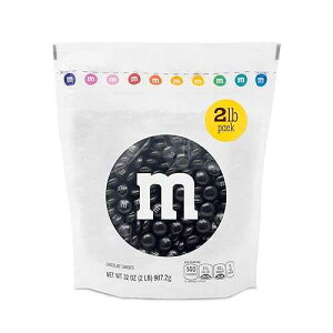 MyM&M�fs ?? ??? ??, 2??? ?? M&M�fS WORLD M&M'S Black Milk Chocolate Candy, 2lbs, Resealable Pack for Parties, Halloween, Birthdays, Desserts