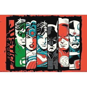 ??? ????? DC ???-???? ??-? ? ???, 37.4cm x 56.8cm, ???? ??? ?? Trends International DC Comics Justice League - Bars Wall Poster, 22.4L x 14.7W, Premium Unframed Version