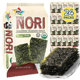 KIMNORI Seasoned Seaweed Snacks Sheets – Organic Korean BBQ Flavor 24 Individual Packs, Roasted Crispy Premium, 100% Natural Laver, Kim Nori 4g 0.14 Ounce KIMNORI Seasoned Seaweed Snacks Sheets Organic Korean BBQ Flavo