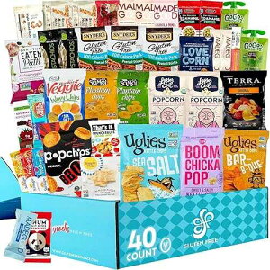 Gluten Free Palace Gourmet Snack Gift Basket - Gluten Free, Dairy Free & Vegan Healthy Treat Box - Premium Assorted Snacks Gift Basket for Adults, Teens, College Students & Corporate (40 Count) Gluten Free Palace