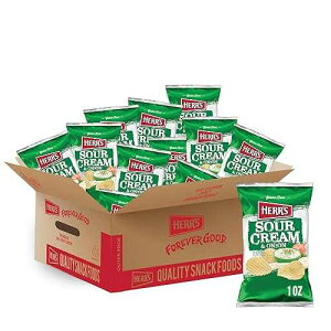 ??? ???, ?? ?? & ???, 1 ?? ? (42? ?) Herr's Sour Cream and Onion Potato Chips, 1 Ounce (Pack of 42 Bags) ? Creamy and Tangy Potato Chips with a Savory Kick ? Ideal for Lunches and Snack