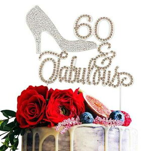 LINGTEER 60 ??? ?? ??? ???? ???? ??? ?? 60?? ?? ??? ?? ??? ??? ?? ??? LINGTEER 60 Fabulous Silver High Heel Rhinestone Crystal Cake Topper Perfect for 60th Birthday Anniversary Party