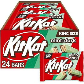 킷캣 듀오스 민트 및 다크 초콜릿 캔디 선물, 킹 사이즈, 3온스 (24개입) KIT KAT DUOS Dark Chocolate Mint Wafer King Size, Candy Bars, 3 oz (24 Count)