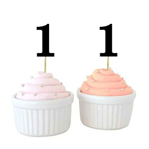 Darling Souvenir One First Birthday Number Cupcake Toppers Birthday/Anniversary Party Dessert Decorations - Pack of 40