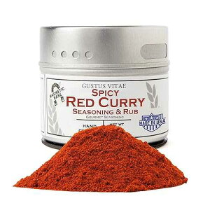 Spicy Red Curry Seasoning / Authentic Artisanal Spice Blend / All Natural, Non GMO / Hand Made in Small Batches / Made in USA / Sustianably Sourced, Ultra Premium Gourmet Seasoning / No MSG / GLP-1 Friendly / Magnet