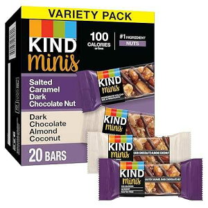KIND Bar Mini�A���L���������_�[�N�`���R���[�g�i�b�c���_�[�N�`���R���[�g�A�[�����h�R�R�i�b�c�A�o���G�e�B�p�b�N�A�O���e���t���[�A100�J�����[�A�ᓜ�A80�� KIND Bar Minis, Salted Caramel Dark Cho