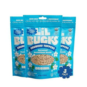Lil Bucks Sprouted Regeneratively Grown Buckwheat Seeds? Paleo Cereal, Gluten-Free Granola, High in Protein, Low Sugar, Organic Superseed Crunch (ORIGINAL, 3 Pack) Lil Bucks Sprouted Regeneratively Grown Buckwheat Seeds