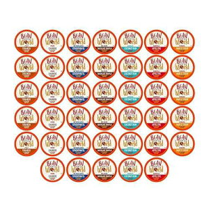 40?? (1?), ????? ?, ? ???? ? ?? ?? ?? 2.0 ??? K ? ??? ??, ????? ?, 40?? BEAN AROUND THE WORLD Flavored Coffee Compatible With 2.0 Keurig K Cup Brewers, Variety Pack, 40 Count