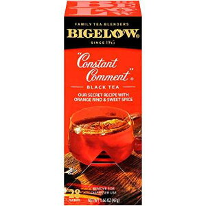 Bigelow Tea Bigelow Constant Comment Tea 28-Count Box (Pack of 1) Spiced Premium Black Tea with Orange Peel Antioxidant-Rich Full Caffeine Black Tea in Foil-Wrapped Bags