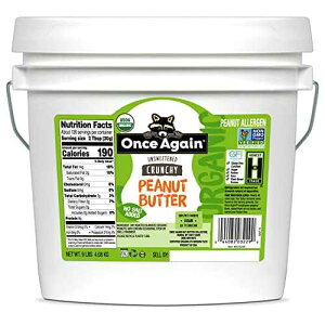 Once Again Organic Crunchy Peanut Butter, 9lbs (same as 9 jars) - Salt Free, Unsweetened - USDA Organic, Gluten Free Certified, Vegan, Kosher Once Again Organic Crunchy Peanut Butter, 9lbs (same as 9 jars) - Sa