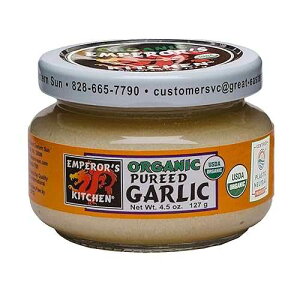 Emperor's Kitchen Organic Pureed Garlic, USDA Certified Organic, Ready to Use, Convenient for Cooking, 4.5 oz jar (pack of 1)
