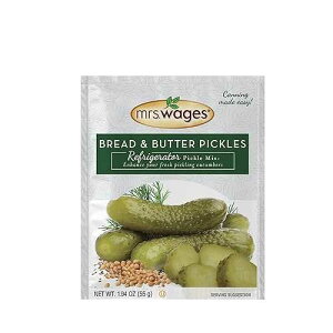 Mrs. Wages Bread and Butter Pickles Refrigerator Mix / Simple-To-Use / Easy Homemade Pickles / Traditional Pickle Flavoring / 1.94 oz Packet (Value Pack of 12)