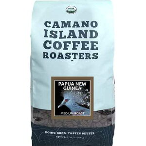 Camano Island Coffee Roasters Papua New Guinea Whole Bean 2lb, Fresh Medium Roast, USDA Organic, Fairly Traded, Shade Grown Top 1% Arabica, Delicious Cocoa, Dried Fruit, Brown Sugar Flavor Profile