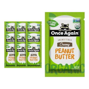 Once Again Organic Peanut Butter Packets - Individual Peanut Butter Packets for Snacks, Travel, Lunches - Single Serve Squeeze Packs - Vegan, Non-GMO, Gluten Free - 1.15 Ounce Packs, 10 Count Once Again Organic Peanu