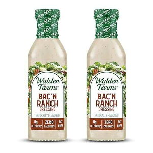 Walden Farms Bac�fn Ranch Dressing ? Low Carb, Calorie-Free, Gluten-Free, Keto-Friendly, Sugar-Free, Fat-Free, Dairy-Free Smoky Bacon Ranch Flavor ? 2-Pack, 12 oz Bottles Walden Farms Bac n Ranch Dressing Low Carb,