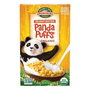 EnviroKidz Organic Panda Puffs Cereal, 10.6 oz (Pack of 1), Peanut Butter, Gluten Free, Non-GMO, by Nature's Path