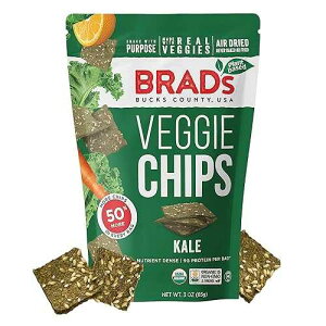 Brad�fs Plant-Based - Organic Veggie Kale Chips - Healthy Snacks Delicious - High Protein & High Fiber Snacks - Low Carb - Organic Veggie On-the-Go Kale Chips - 3 Oz (Pack of 5) BRADS PLANT BASED Brad s Plant-Based