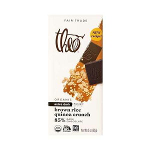 ?? ??? ?? ??? ??? ??? ??? ?? ??? ?, ??? 85%, 12? ? | ??, ?? ?? Theo Chocolate Brown Rice Quinoa Crunch Organic Dark Chocolate Bar, 85% Cacao, 12 Pack | Vegan, Fair Trade