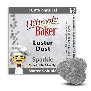 Ultimate Baker Sparkle Luster Dust - Edible Dusting Powder for Cakes & Cupcakes - All Natural, Kosher & Vegan - Enhance Your Baking with Pixie-Perfect Shimmer (5grams) Ultimate Baker Sparkle Luster Dust - Edible Dust