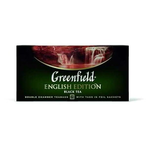 Greenfield English Edition �Rlassic Collection Black Tea Finely Selected Speciality Tea 25 Double Chamber Teabags With Tags in Foil Sachets