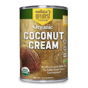 Organic Coconut Cream by Nature�fs Greatest Foods - 13.5 Oz - No Guar Gum, No Preservatives ? Gluten Free, Vegan and Kosher - 20-22% Coconut Milk Fat, Unsweetened (Pack of 12) Nature's Greatest Foods Organic Coco