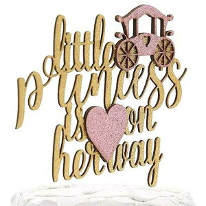 NANASUKO �P�[�L�g�b�p�[ - ���g���v�����Z�X���o���� - ���ʃS�[���h�O���b�^�[�A�x�r�[�s���N�̃L�����b�W�t�� - �v���~�A���i�� �č��� NANASUKO Cake Topper - little princess is on her way - Double Sided Gol