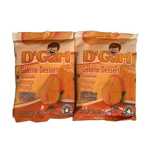 D'Gari D Gari Pack of 2 Mango Gelatin 4.2oz, Prepare with Water, Quick Snacks, Mango Dessert, Gelatin, Mix, Mexico, Powder