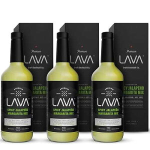 (3 Pack) LAVA Premium Spicy Jalapeno Margarita Mix by LAVA Craft Cocktail Co., Made with Real Jalapenos, Agave Nectar, Key Limes, Lots of Flavor and Ready to Use