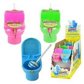 Koko's Dip-N-Lik スプラッシュ トイレ ロリポップ キャンディ - 12 個ディスプレイボックス Koko's Confectionery & Novelty Koko's Dip-N-Lik Splash Potty Lollipop Candy - 12 Count Display Box
