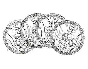 �V���m���̃N���X�^�� �p�C�i�b�v�� �R�[�X�^�[ 4 ���Z�b�g Godinger Set of 4 Crystal Pineapple Coasters by Shannon