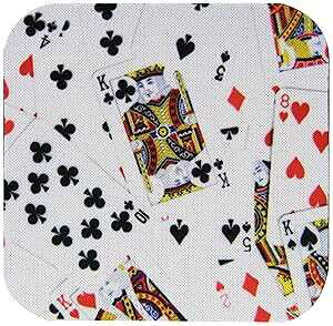 3dRose CST_112896_1 Scattered Playing Cards Photo-for Card Game Players Eg Poker Bridge Games Casino Las Vegas Night-Soft Coasters, Set of 4