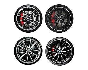 Neurons Not Included Luxury Car Wheels Coaster Set- 4 Piece Set - Neoprene for Drinks