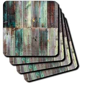 ^[RCYƃuẼAeB[NEbhZ~bN^CR[X^[3dRoseʐ^A4Zbg (CST_213532_3) 3dRose Photograph of Turquoise and Brown Died Wood-Ceramic Tile Coasters, Set of 4 (CST_213532_3)