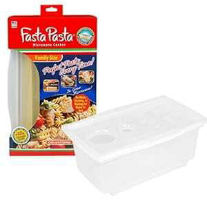 Microwave Spaghetti Cooker -The Original Fasta Pasta Family Size- Quickly Cooks up to 8 Servings- No Mess, Sticking, or Waiting for Water to Boil- Perfect Al Dente Pasta Every Time
