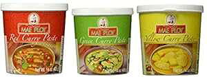[vC bhJ[y[XgAO[J[y[XgACG[J[y[Xg̃ZbgłBf炵Mtg TastePadThai Mae Ploy Red Curry Paste, Green Curry Paste and Yellow Curry Paste Set. G