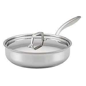 Breville Clad �X�e�����X�X�`�[�� �\�e�[�p�� / �t���C�p�� / �W�t���t���C�p�� - 3.5 �N�H�[�g�A�V���o�[ Breville Clad Stainless Steel Saute Pan / Frying Pan / Fry Pan with Lid - 3.5 Quart, Silver
