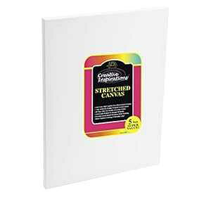Creative Inspirations Artist Pre Stretched Canvas for ting, 5/8in Deep, 10 oz. Double Primed Acid Free White Cotton Duck [5 Count Value Pack]- Size 16x20