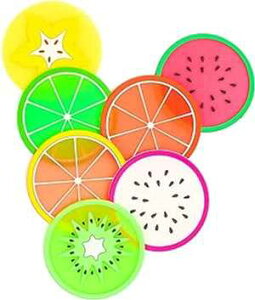 DomeStar Fruit Coaster, 7PCS 3.5 Non Slip Car Coaster Heat Insulation Colorful Unique Slice Silicone Drink Cup Mat for Drinks Prevent Furniture and Tabletop Car Decor