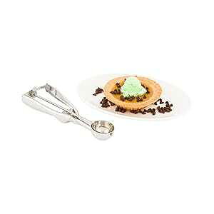 Restaurantware Met Lux 0.5 Ounce Gelato Scoop 1 Ambidextrous Ice Cream Scoop - Built-In Blade Dishwashable Stainless Steel Cookie Dough Scoop Comfortable Grip For All Ingredients