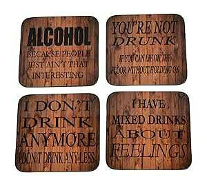 Rogue River Tactical Alcohol Drink Coaster Set Gift for Drinking Drunk Funny Joke Home Kitchen Bar Barware