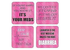 Rogue River Tactical Nurse Drink Coaster Set RN Nursing CNA Gift Joke Funny Home Kitchen Barware