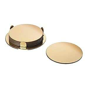 IKEA Glattis R[X^[ z_[t ^JF 6 pbN TCY 3 C` 503.430.05 IKEA Glattis Coasters With Holder Brass Color 6 pack Size 3" 503.430.05