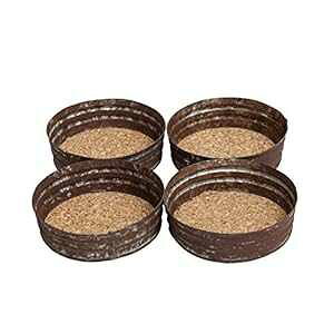 GoCraft C\W[WRNR[X^[ ̈bLSR[X^[ 4 Zbg (ɋzRNt) (AeB[NuE) GoCraft Mason Jar Lid Cork Coasters Set of 4 Handmade Galvanized I