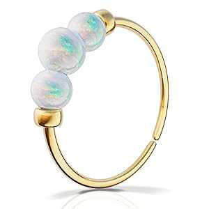 Lugasis FINE JEWELRY Dainty Gold Nose Ring - Handmade Comfortable 14k Gold Nose Ring with White Opals - Hypoallergenic 7mm Thin 24 Guage Gold Piercing Hoop