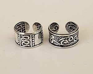 2 Zbg X[ChohX^[OVo[C[JtAC[bvAsAXApAsAXC[Jt MiYa Jewelry Set of 2 Small Wide Band Handmade Sterling Silver Ear Cuff, Ea