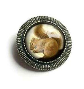 ttX̃u[` The Divine Iguana Fluffy-tailed Squirrel Brooch