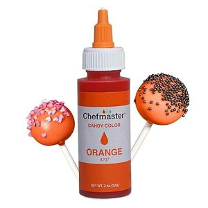 Chefmaster Orange Candy Color True-Tone Shades Oil-Based Professional-Grade Dye Easy-to-Use 2 oz