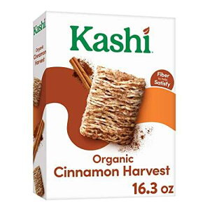 Kashi Cold Breakfast Cereal, Vegan, Organic Fiber Cereal, Cinnamon Harvest, 16.3oz Box (1 Box)