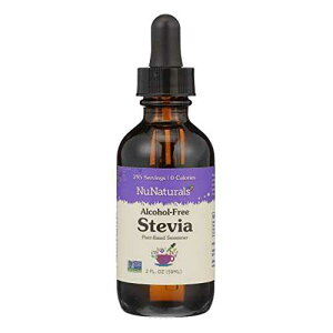 NuNaturals Liquid Stevia, Sugar-Free Sweetener, Plant-Based Sugar Substitute, Zero Calorie, Unflavored, Alcohol-Free, 2 oz