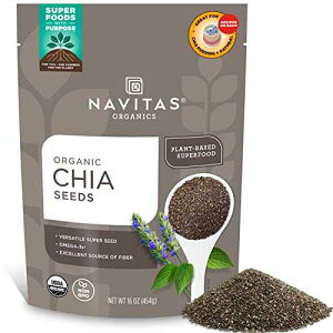 Navitas Organics Chia Seeds ? For Chia Pudding, Smoothies, Baking, Salads & More ? Omega 3, Fiber, Minerals - USDA Organic, Non GMO, Kosher, Gluten Free, Keto (16oz. Bag, 15 Servings)